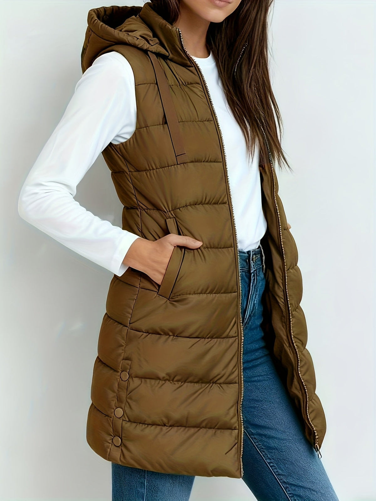 Long Quilted Puffer Vest