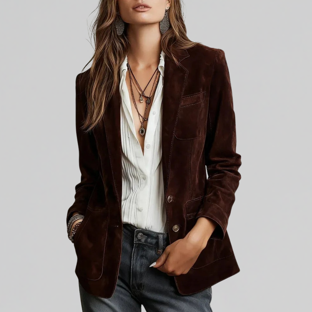 Suede-Touch Relaxed Blazer