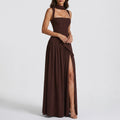 Astrid Draped Satin Maxi Dress