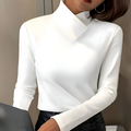 Stand Collar Fitted Long Sleeve Top
