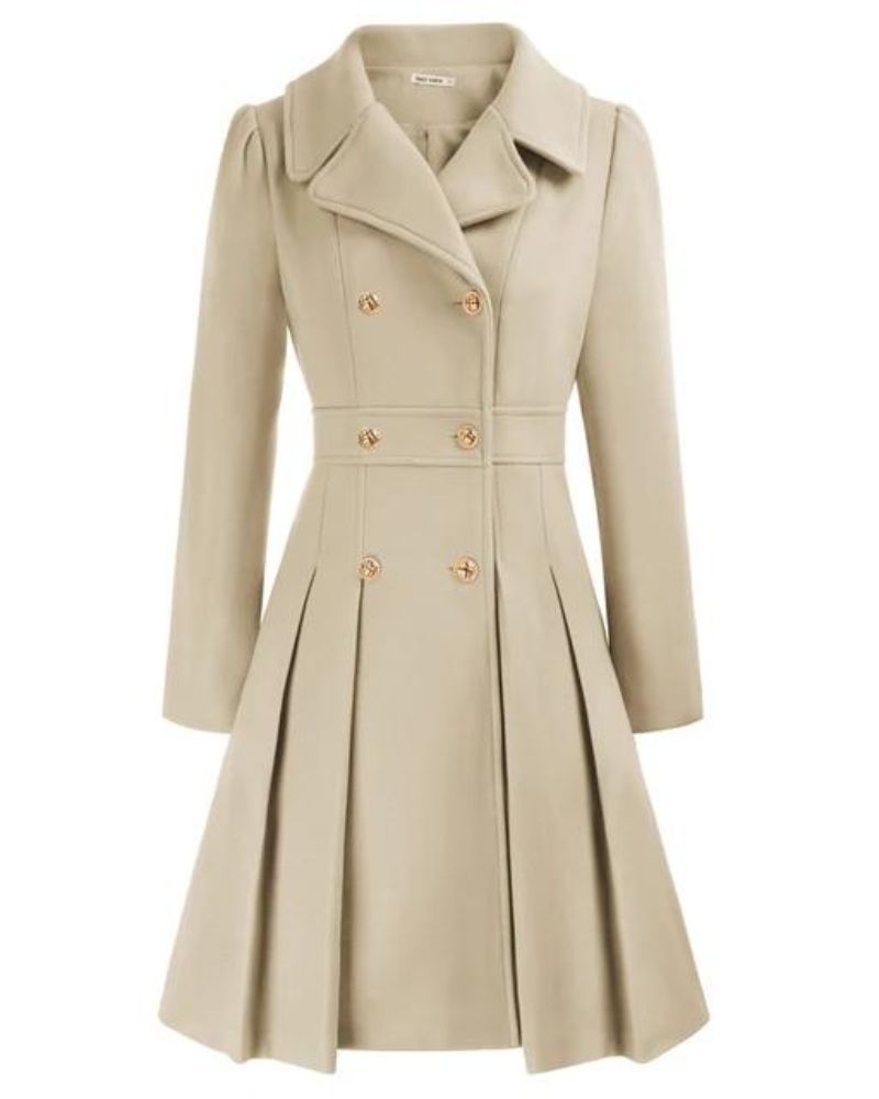 Pleated Tailored Long Coat