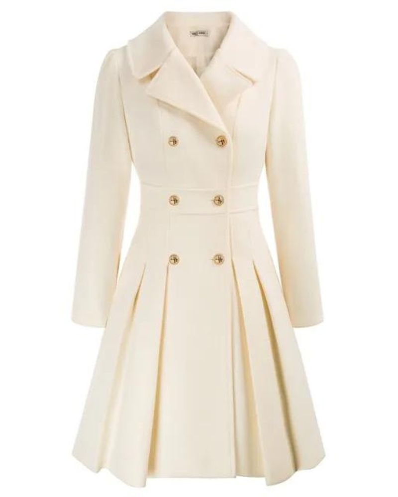 Pleated Tailored Long Coat