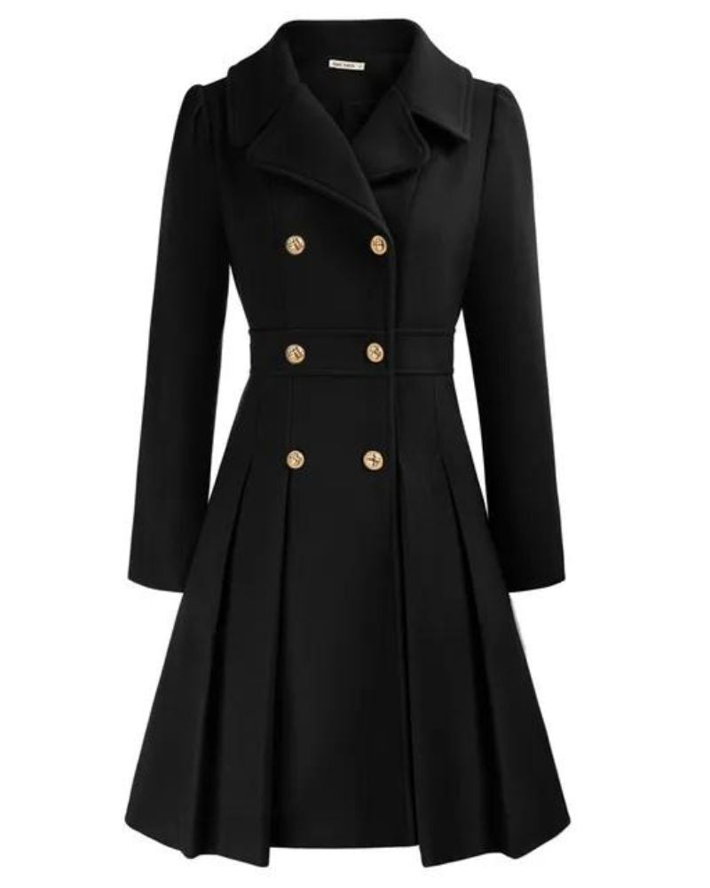 Pleated Tailored Long Coat