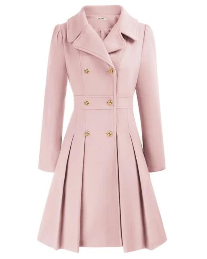 Pleated Tailored Long Coat