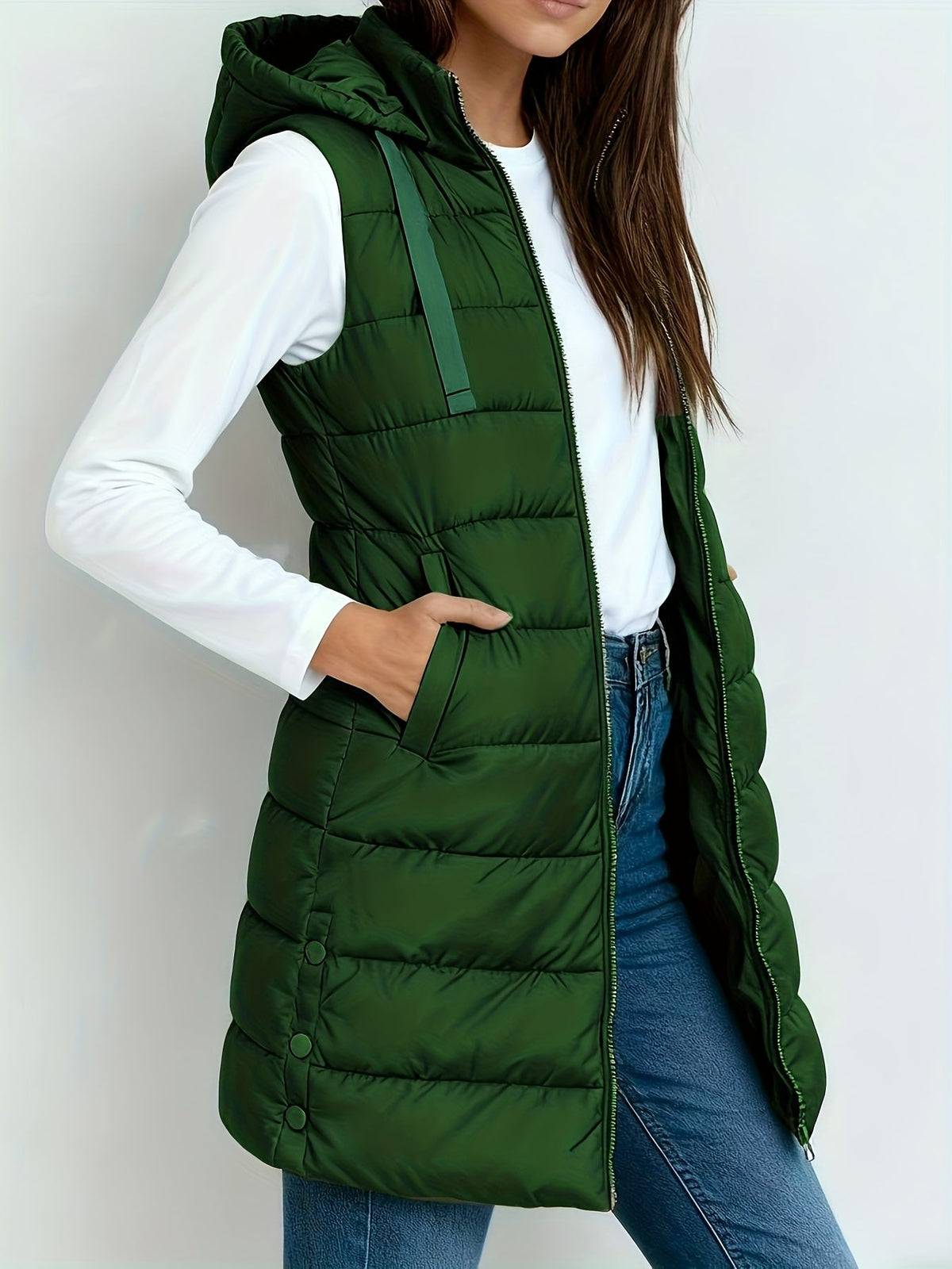 Long Quilted Puffer Vest