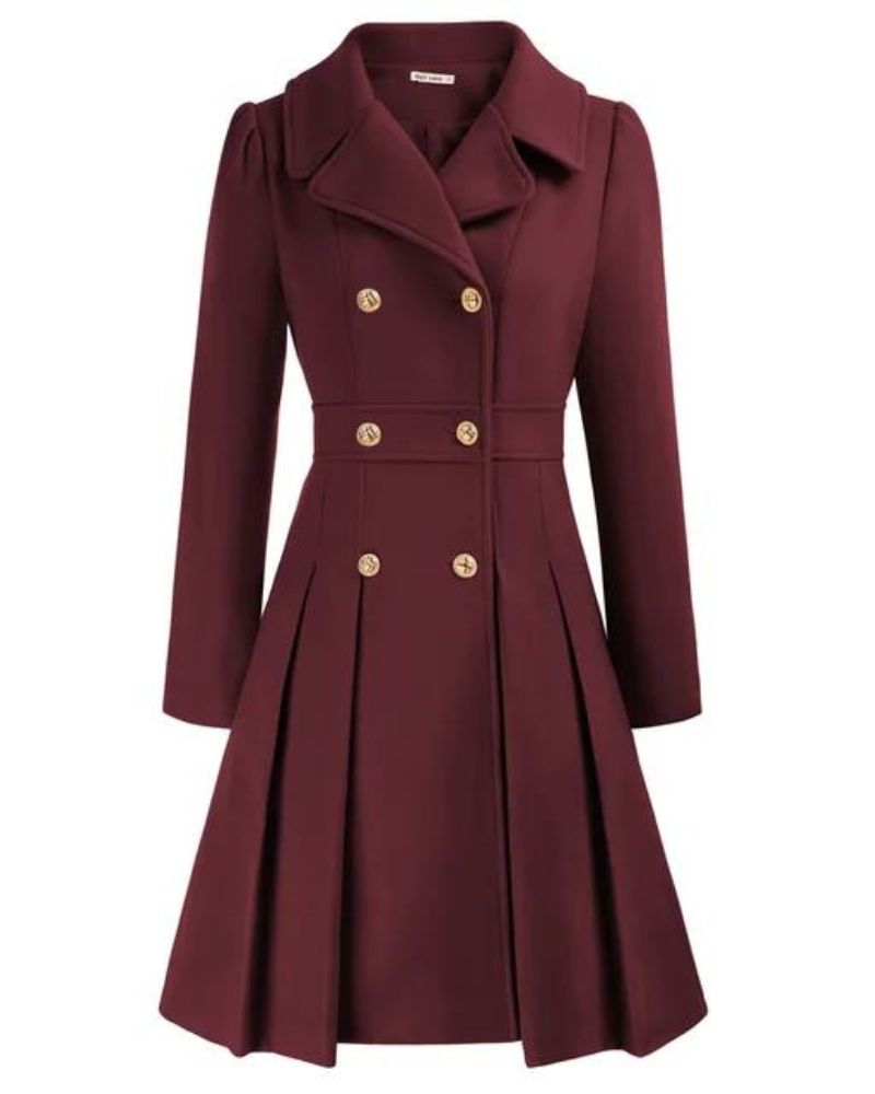 Pleated Tailored Long Coat