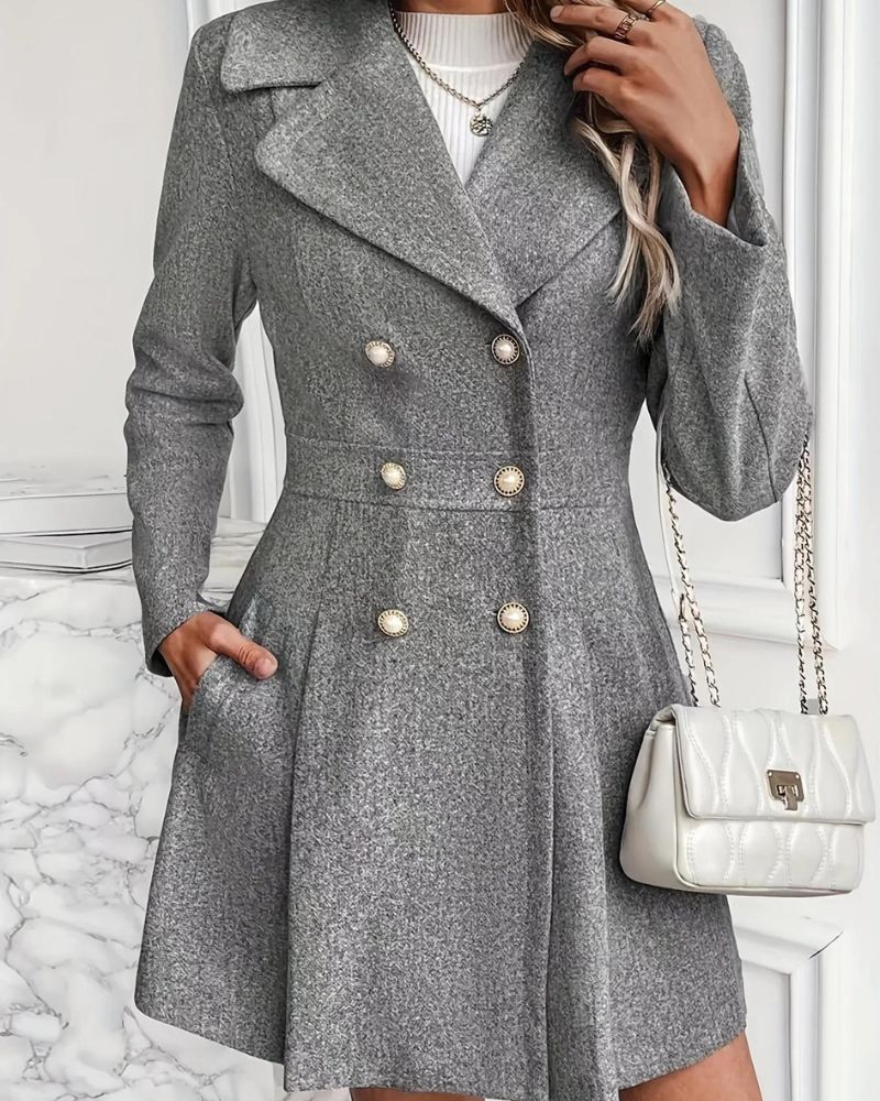 Pleated Tailored Long Coat