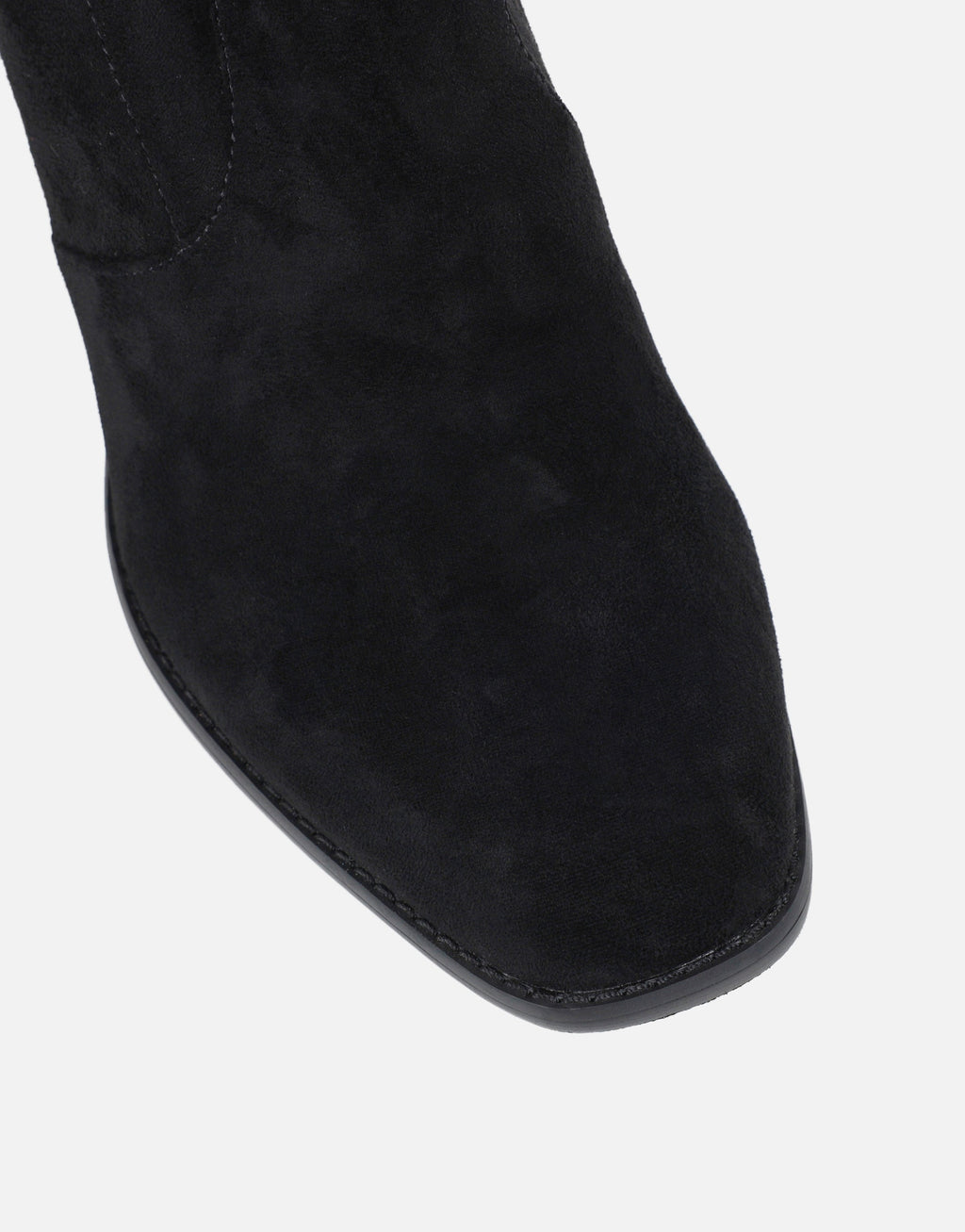 Faux Suede Block Heel Knee-High Boots