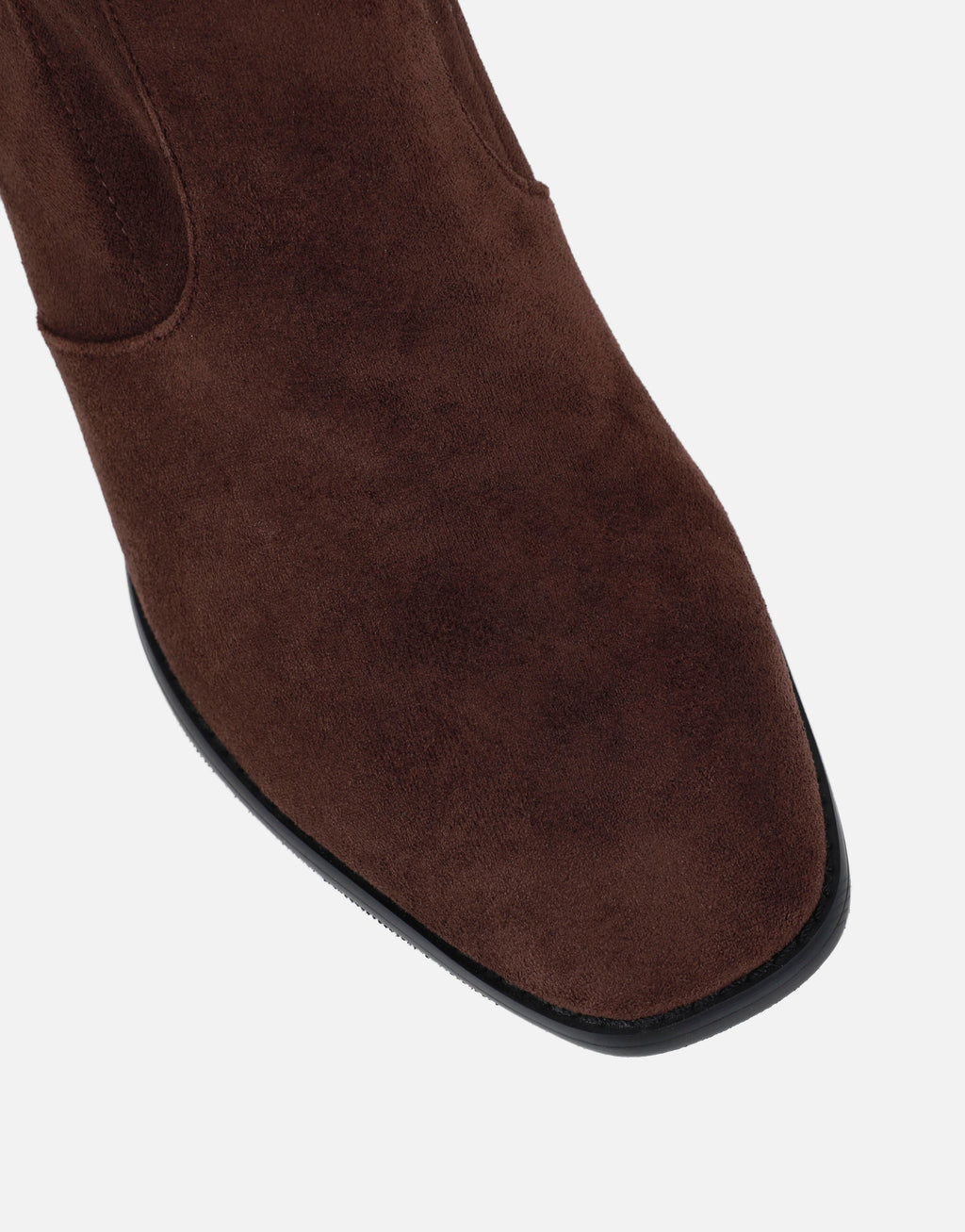 Faux Suede Block Heel Knee-High Boots