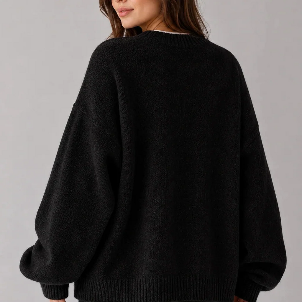Balloon Sleeve Crew Neck Sweater