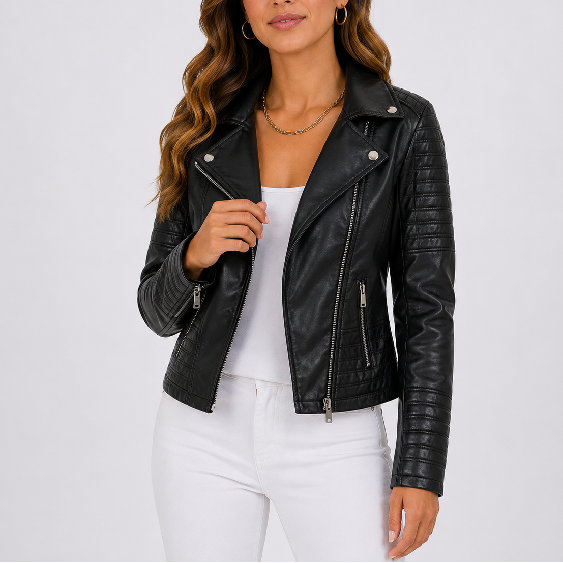 Faux Leather Biker Jacket