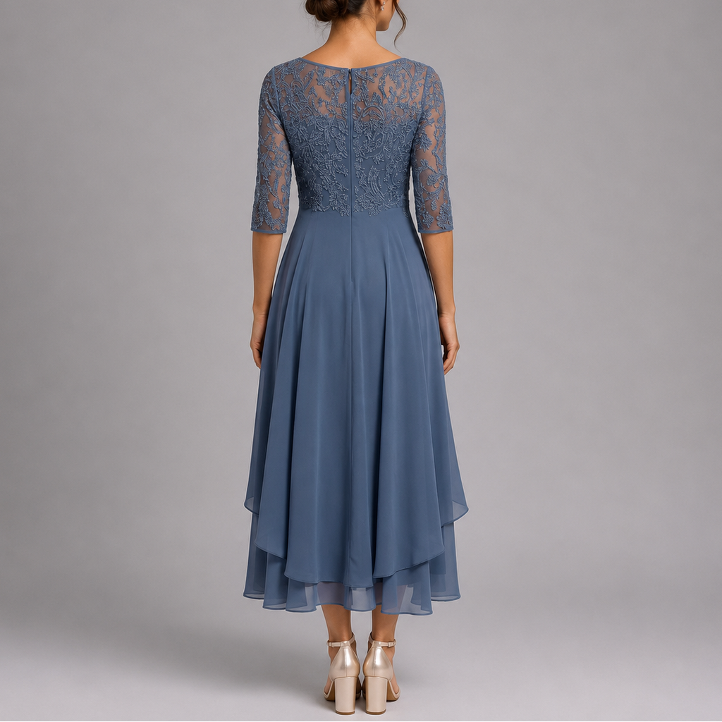 Embroidered Lace Midi Dress