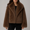 Cropped Faux Fur Collar Jacket
