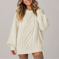 Oversized Cable Knit Sweater Dress