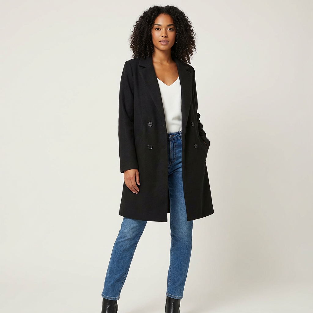 Tailored Longline Lapel Overcoat