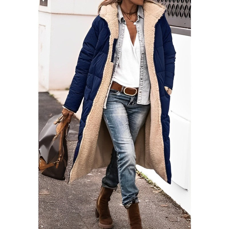 Reversible Teddy-Lined Hooded Coat