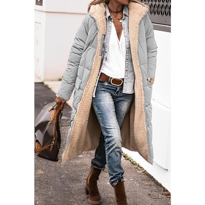 Reversible Teddy-Lined Hooded Coat