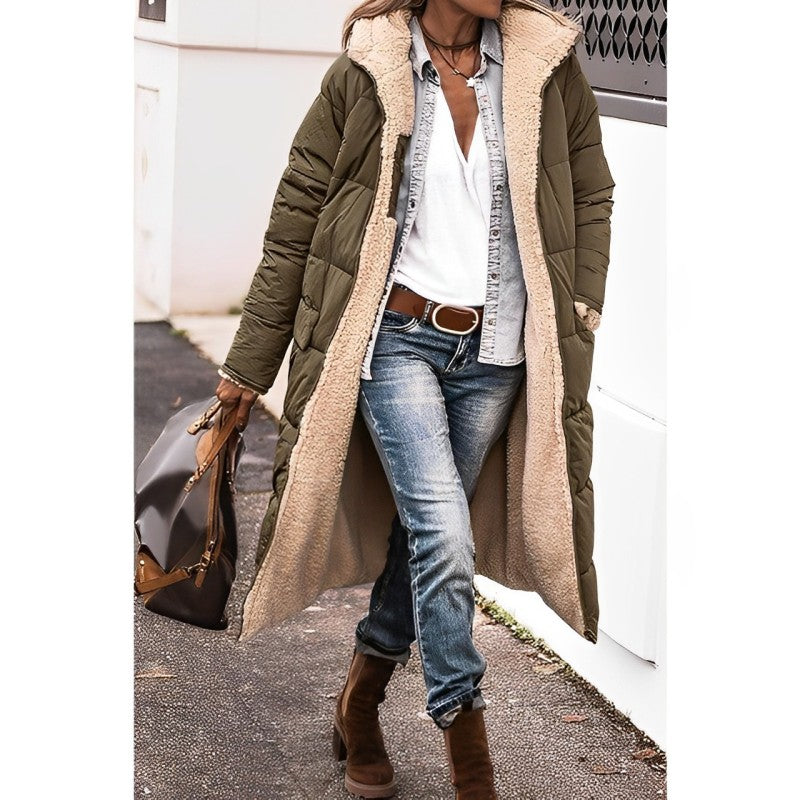 Reversible Teddy-Lined Hooded Coat