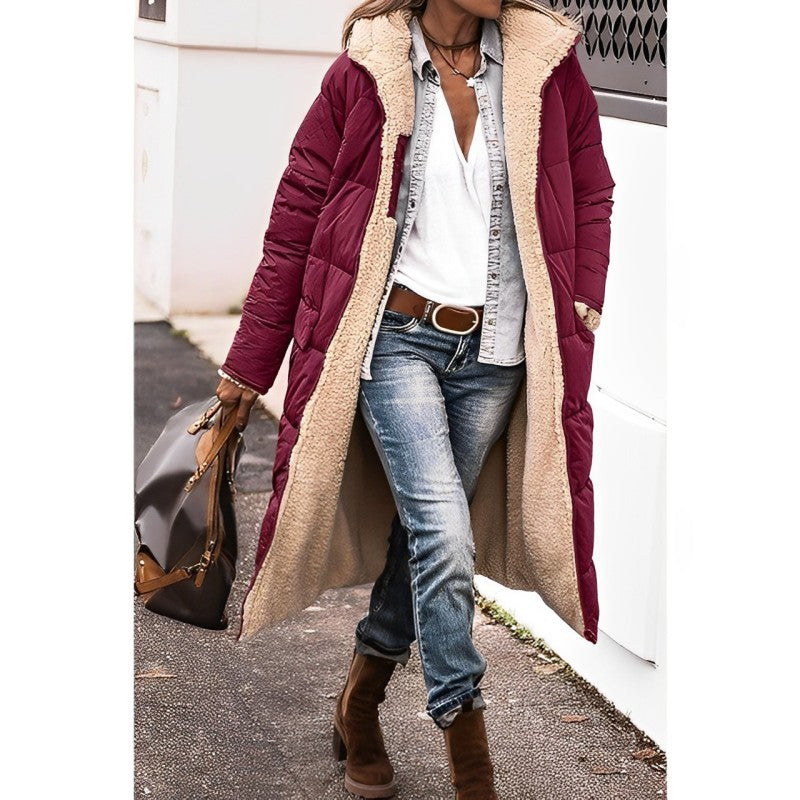 Reversible Teddy-Lined Hooded Coat