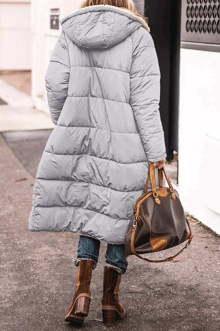 Reversible Teddy-Lined Hooded Coat