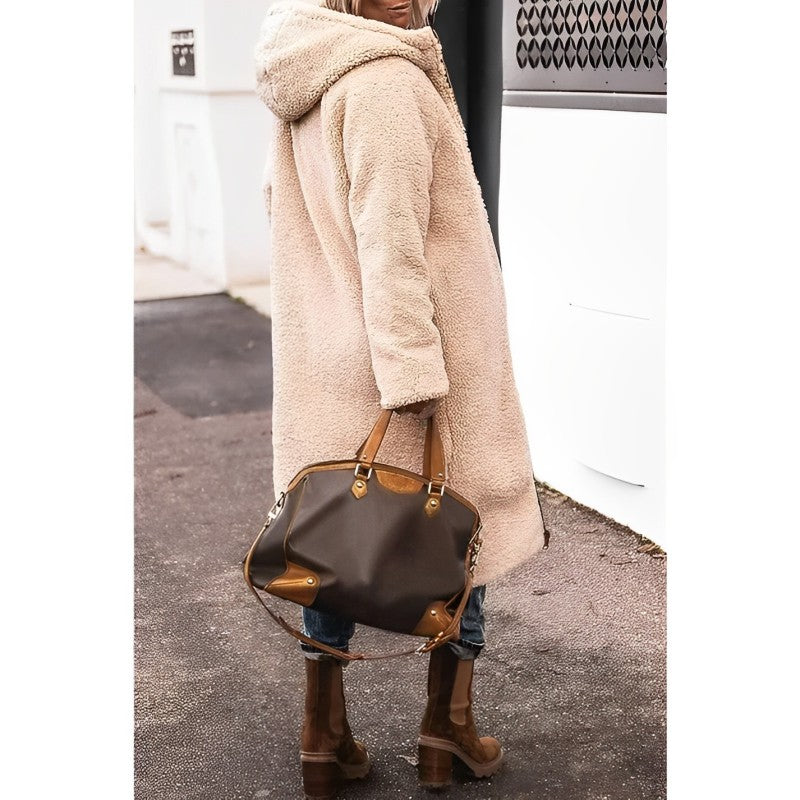 Reversible Teddy-Lined Hooded Coat