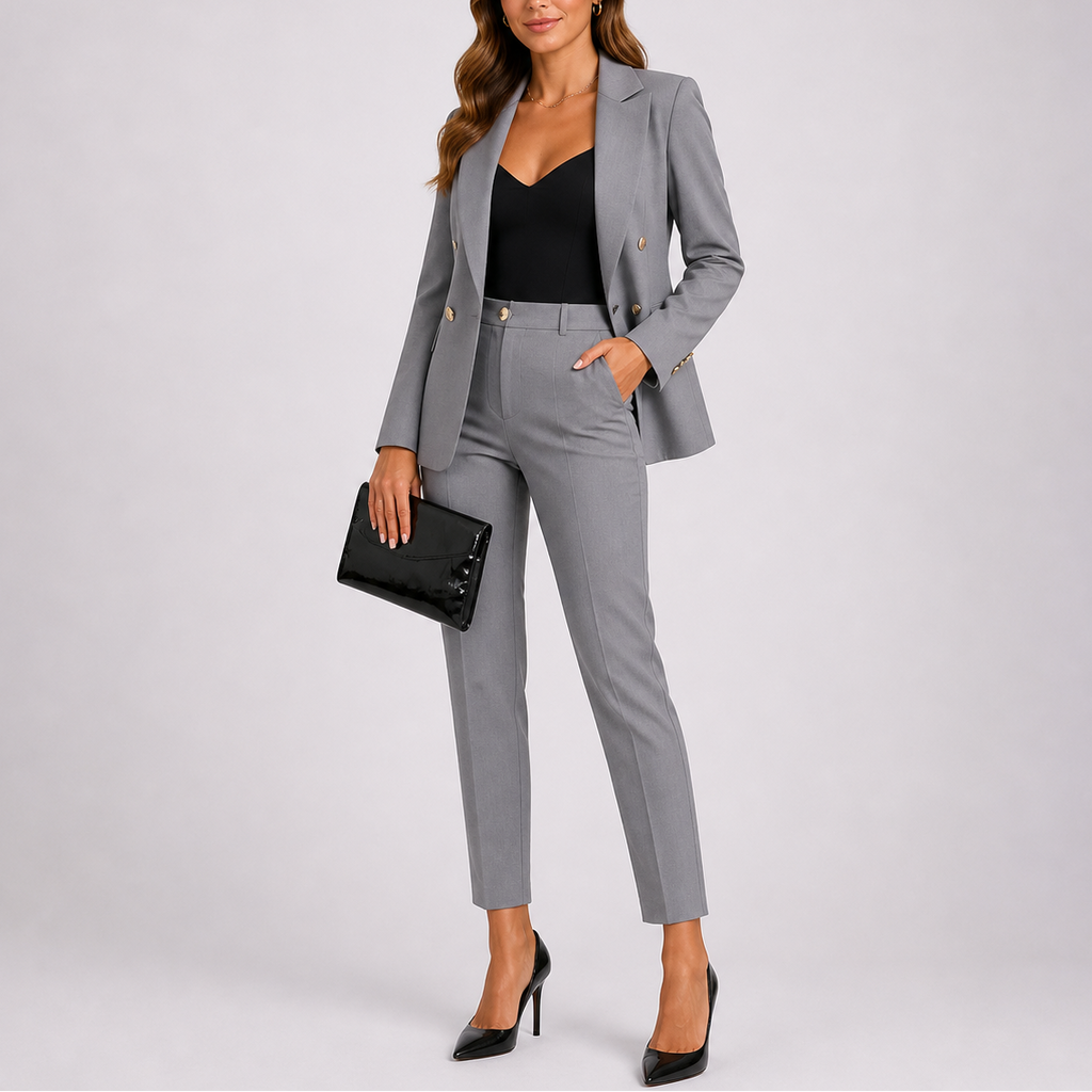 Women’s Tailored Blazer and Trousers Two-Piece Suit Set