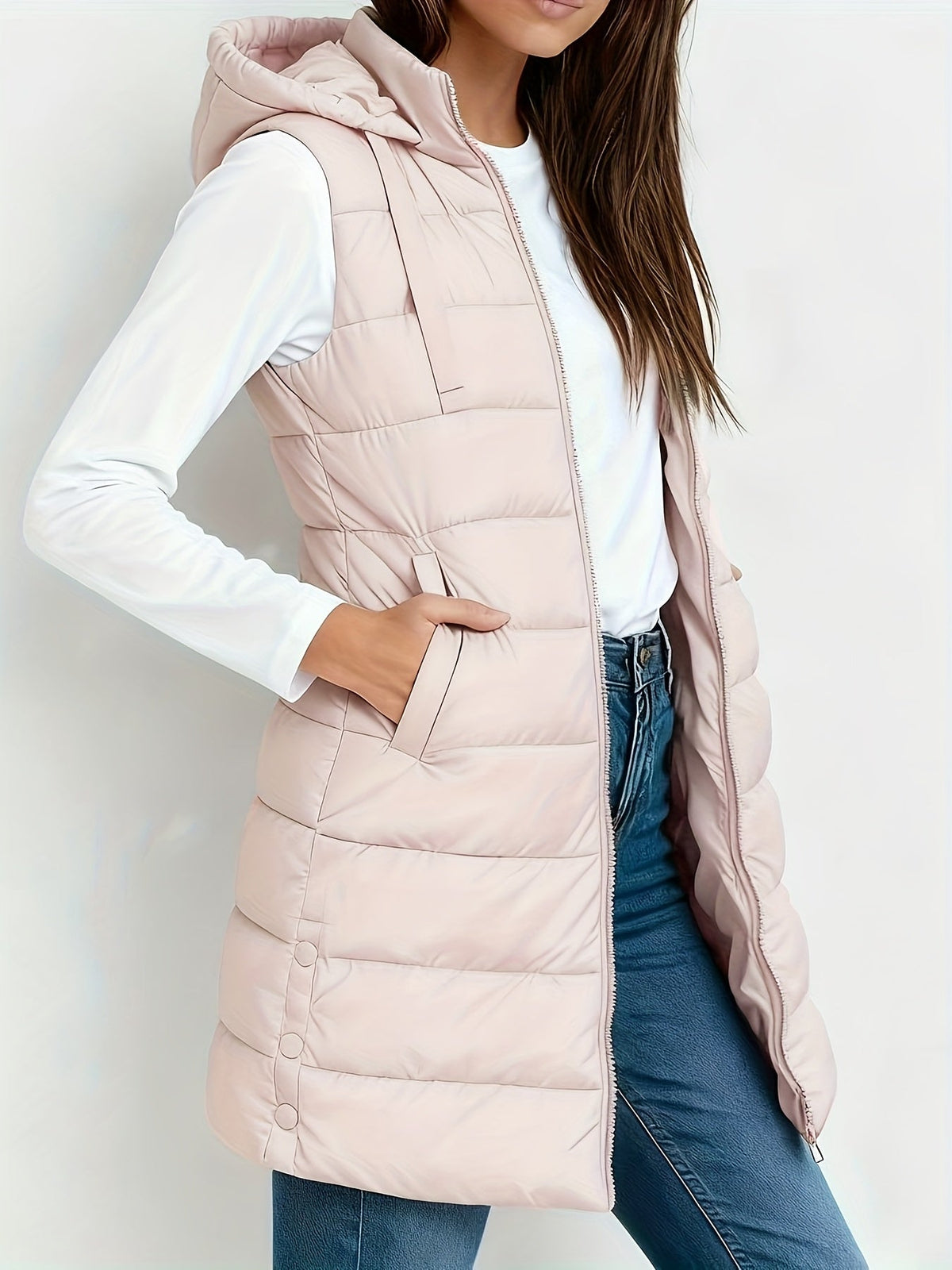 Long Quilted Puffer Vest