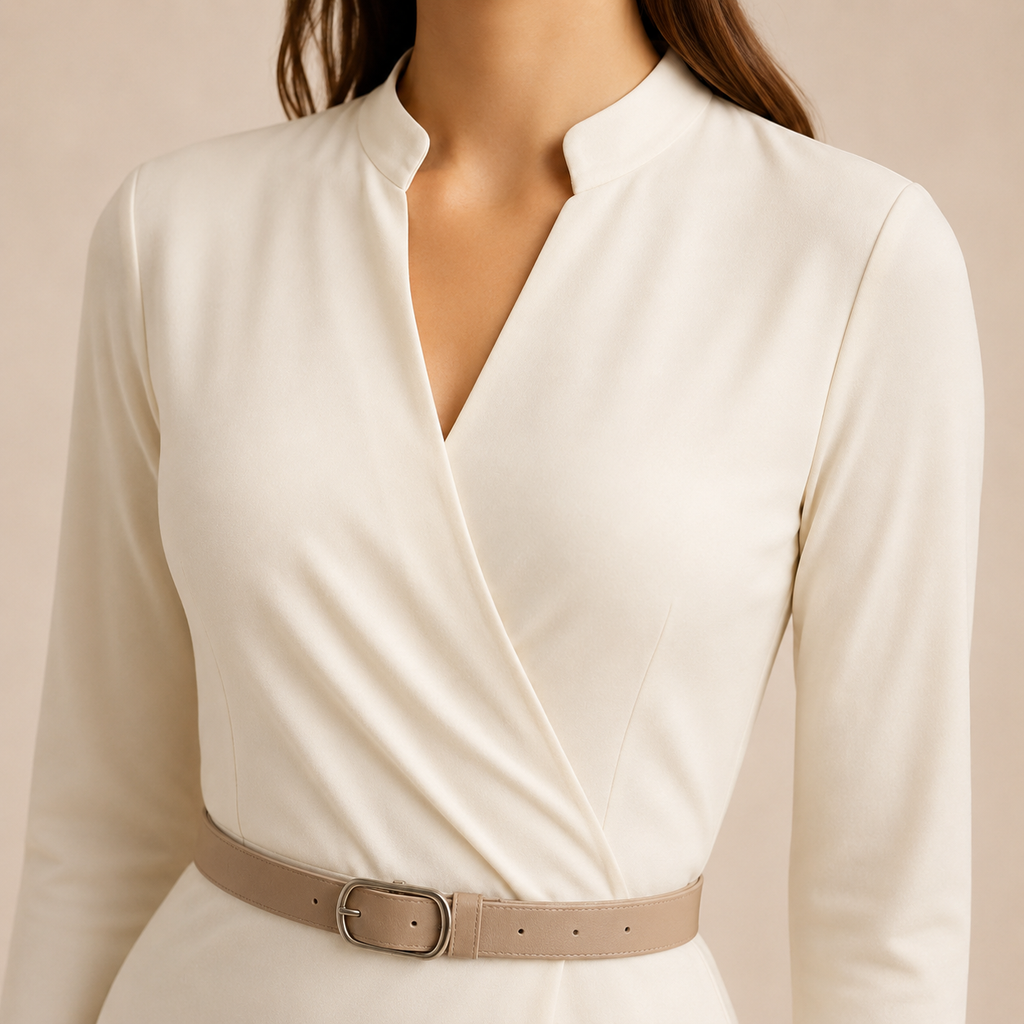 Long-Sleeve Tailored Pencil Dress