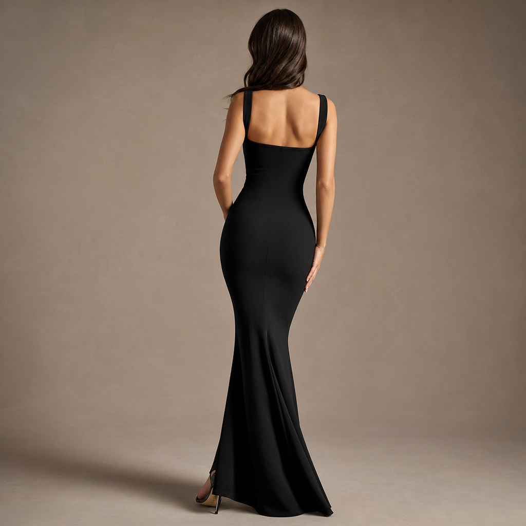 Square Neck Fishtail Maxi Gown