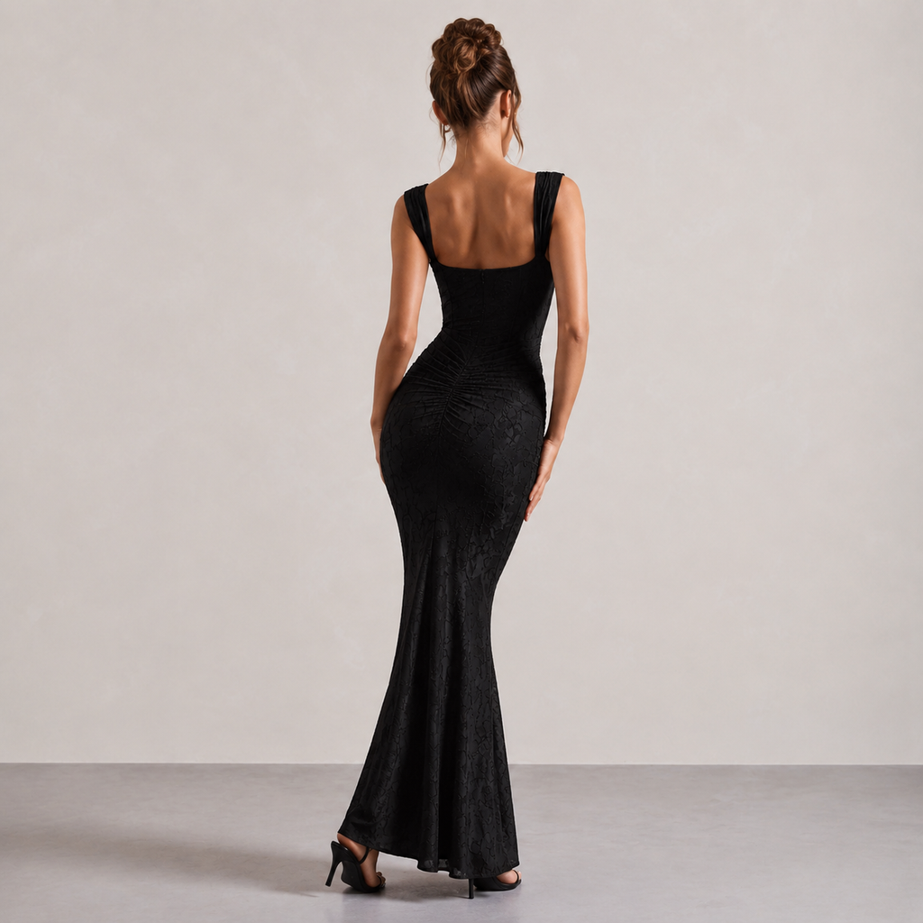 The Elvira Corset Mermaid Midi Dress