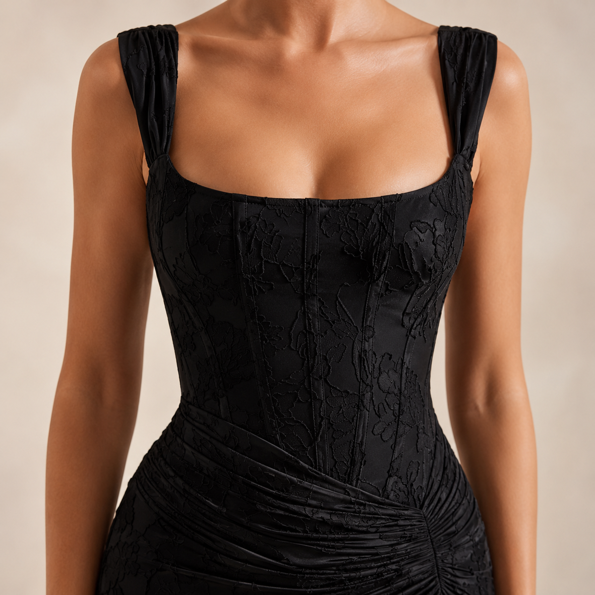 The Elvira Corset Mermaid Midi Dress