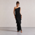 The Oliva One-Shoulder Fringe Maxi Dress