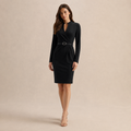 Long-Sleeve Tailored Pencil Dress