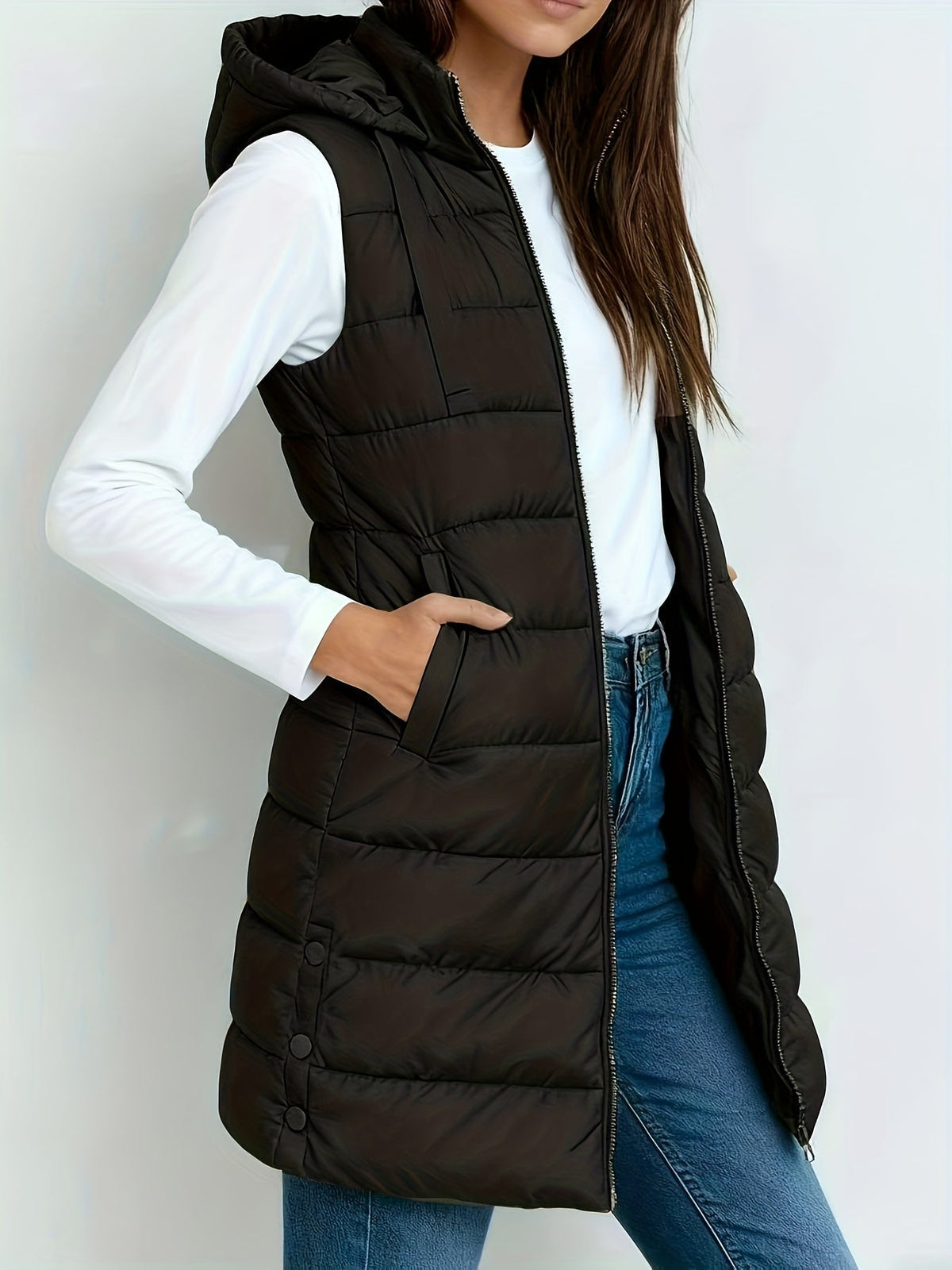Long Quilted Puffer Vest