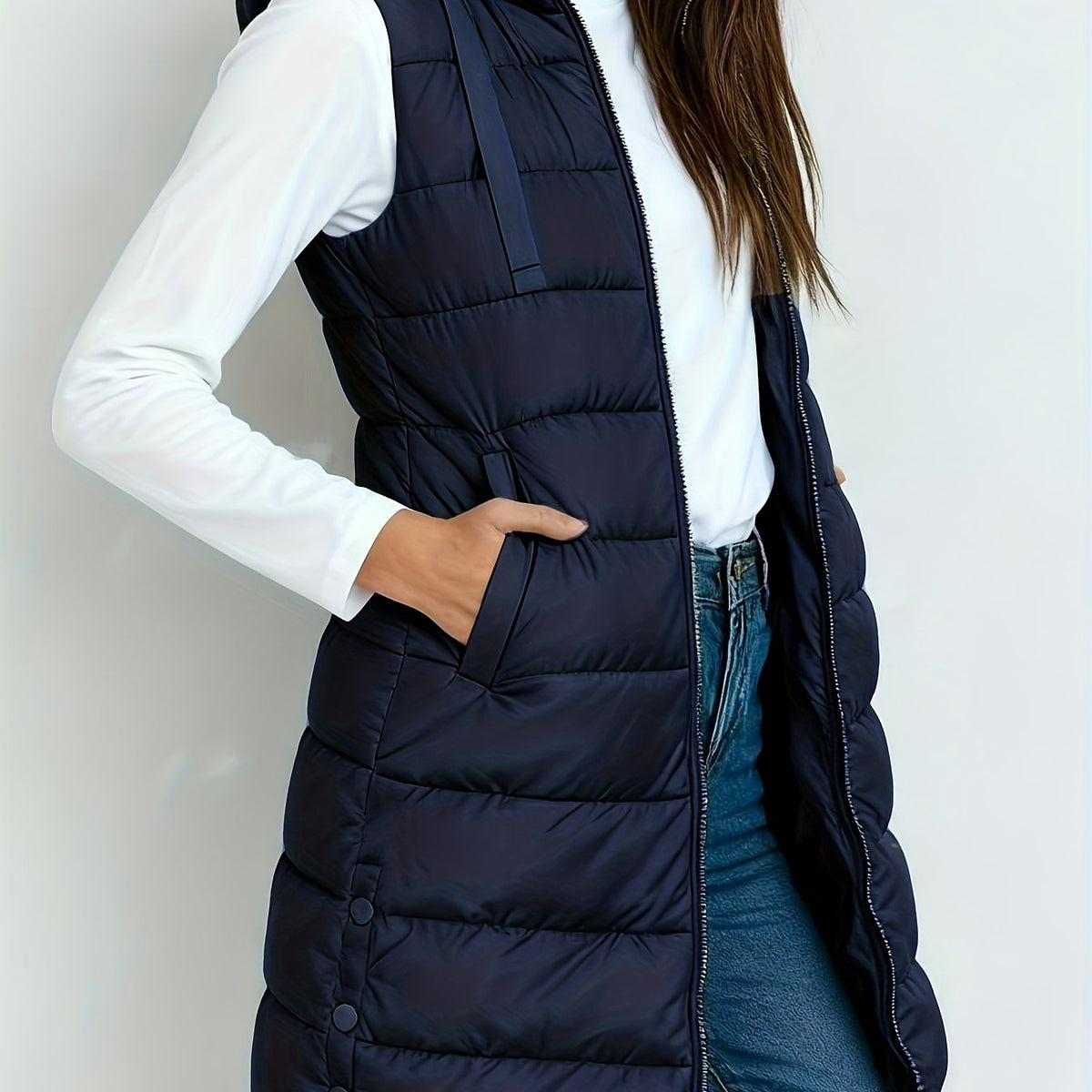 Long Quilted Puffer Vest