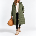 Long Quilted Hooded Coat