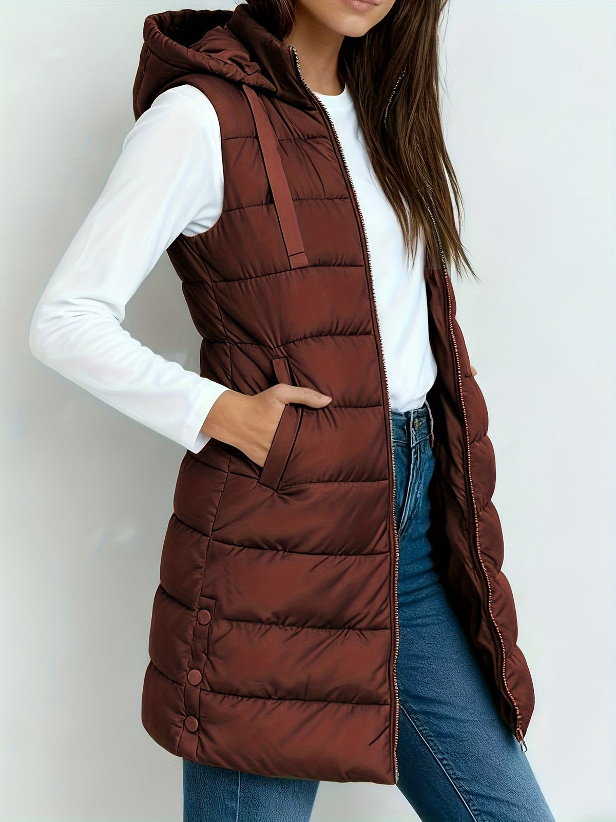 Long Quilted Puffer Vest