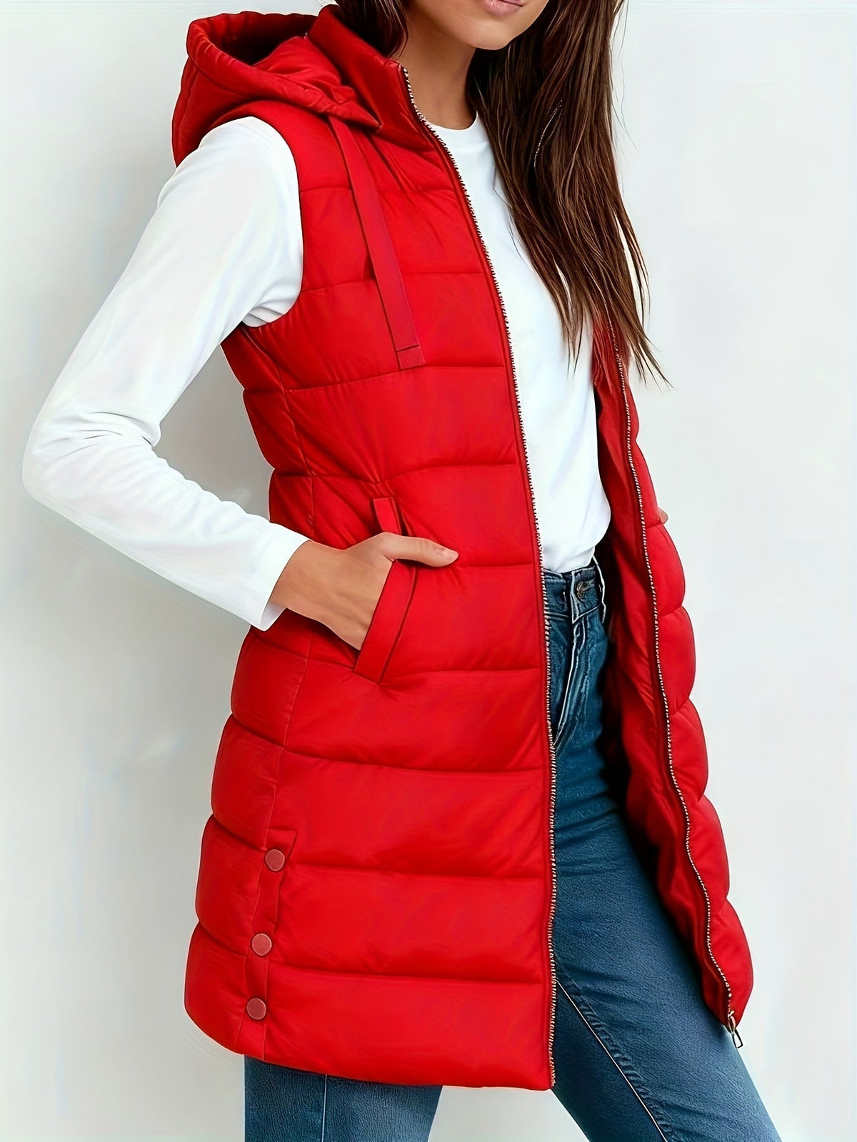 Long Quilted Puffer Vest