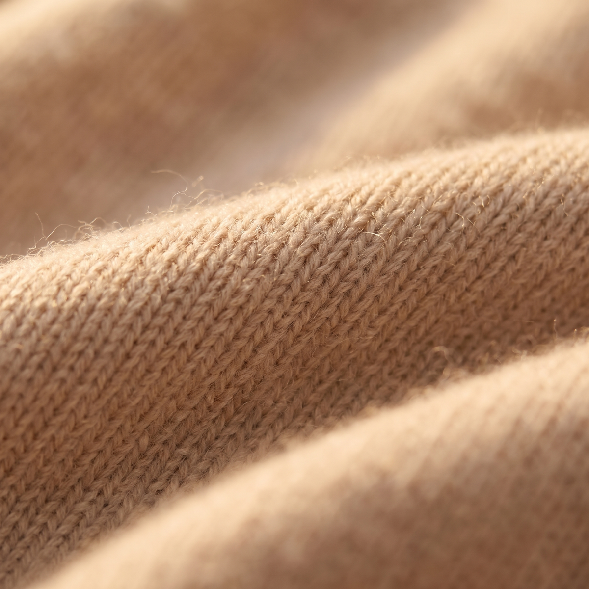 Wrap V-Neck Midi Sweater Dress in Sand, close-up of the knit