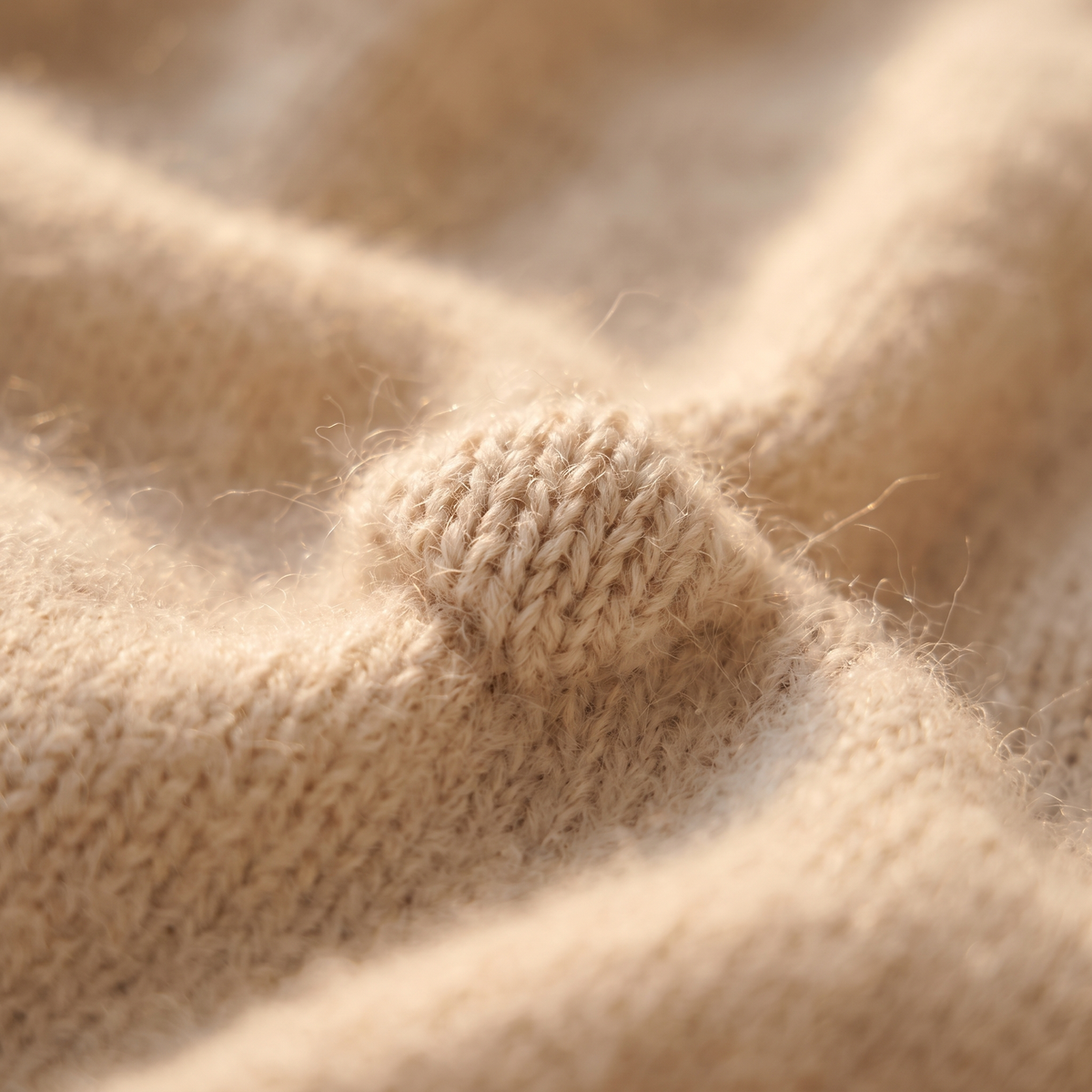 Keyhole Stand-Collar Long Sweater Dress in Oatmeal, close-up of the knit