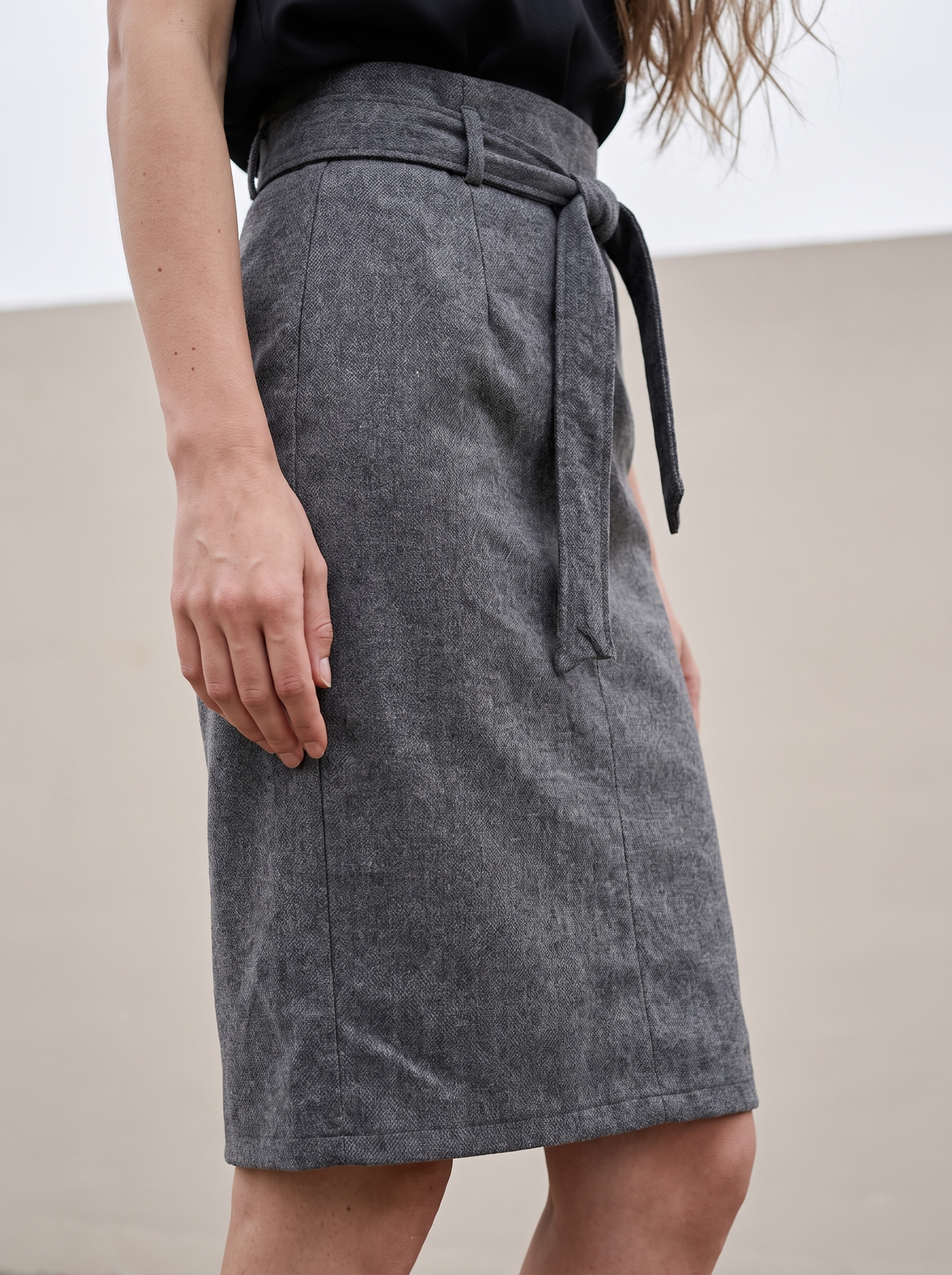 Belted Knit Pencil Skirt, belt and knit detail