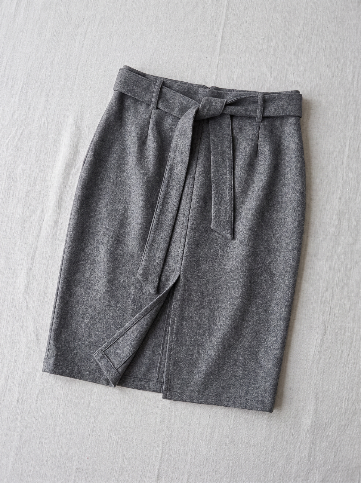 Belted Knit Pencil Skirt laid flat
