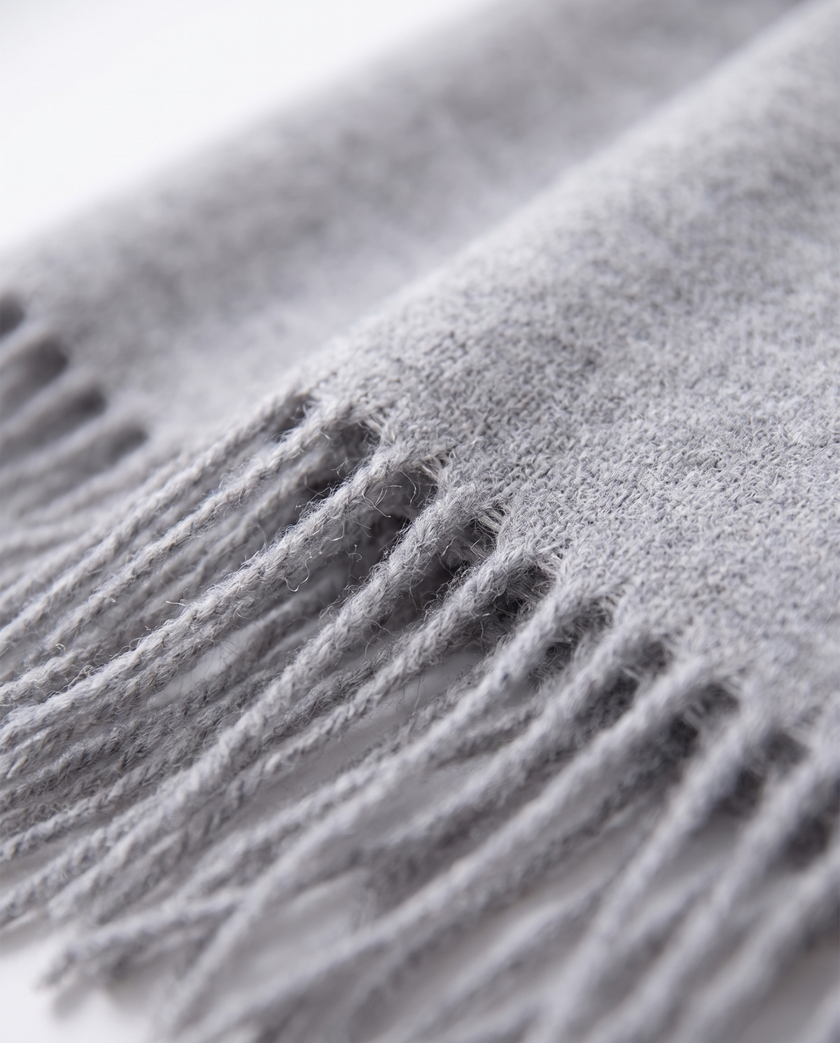 Long Fringed Wrap Scarf, weave and fringe close-up
