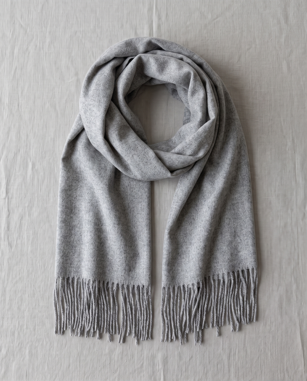 Long Fringed Wrap Scarf, folded
