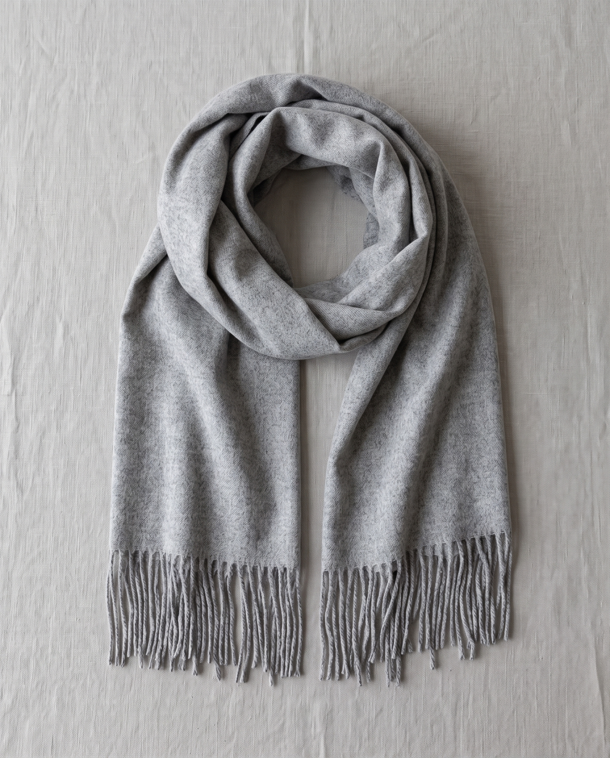 Long Fringed Wrap Scarf, folded