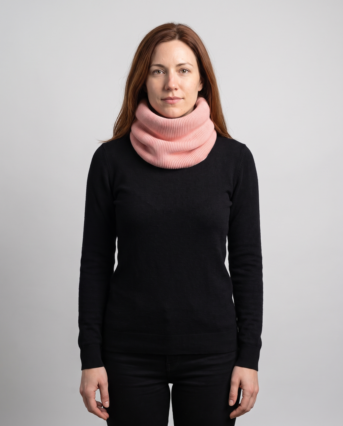 Knit Snood Scarf in Blush