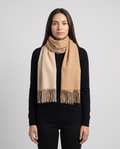 Reversible Two-Tone Wrap Scarf in Sand & Camel