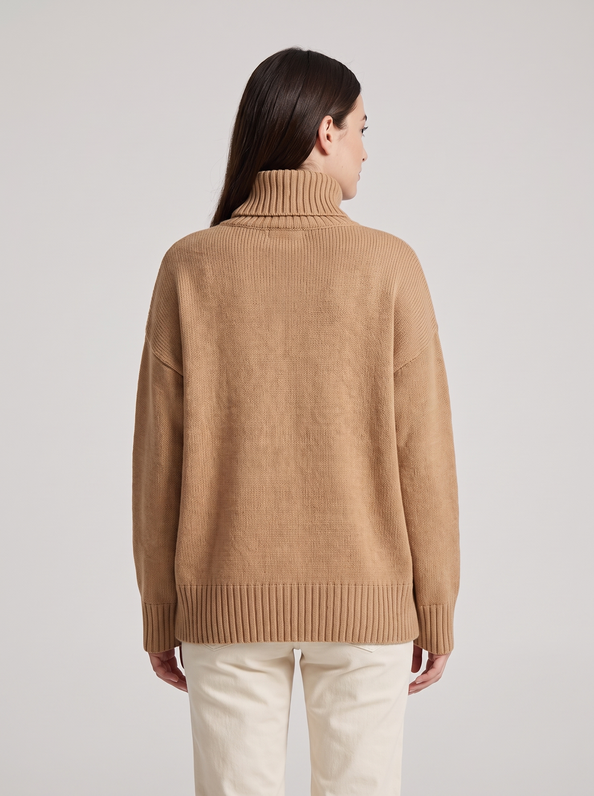 Oversized Chunky Turtleneck Sweater, back view