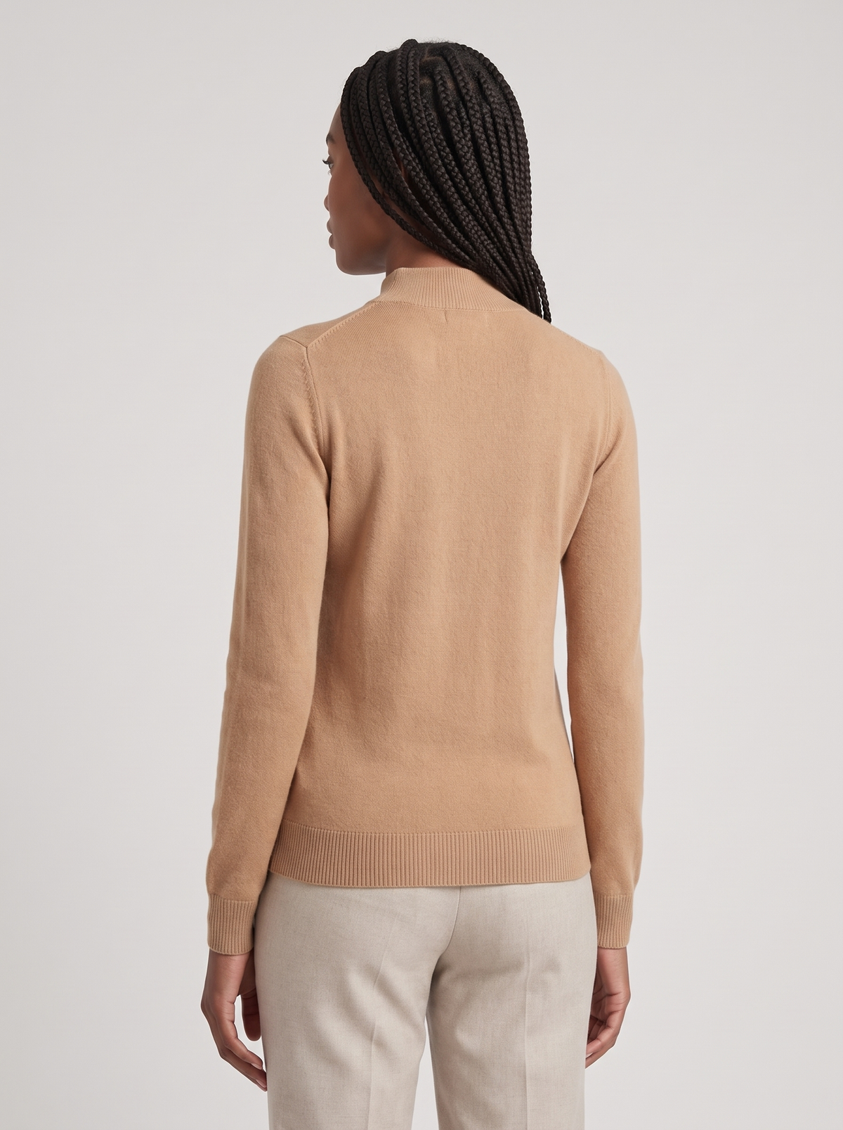 Fitted Mock-Neck Sweater, back view