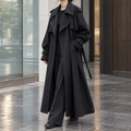 Draped Raglan Ankle-Length Overcoat